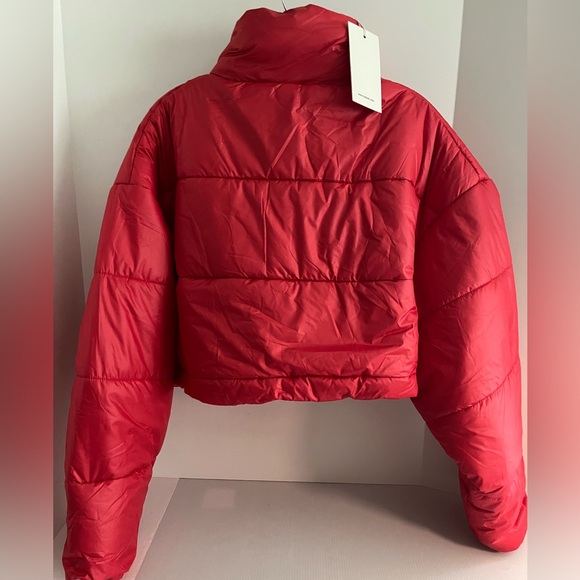 De Base Montana Crop Puffer Long Sleeve Jacket sz M color Coral Red - Picture 4 of 12